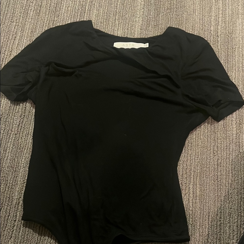 ASTR Black Fitted Bodysuit Top